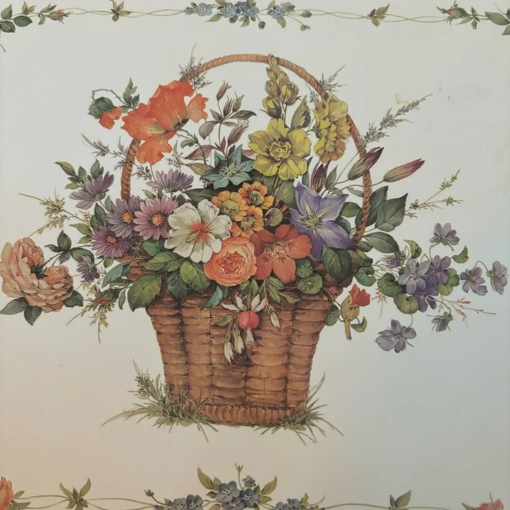 Floral Basket Vintage Placemats by Pimpernel set of 4 back cork